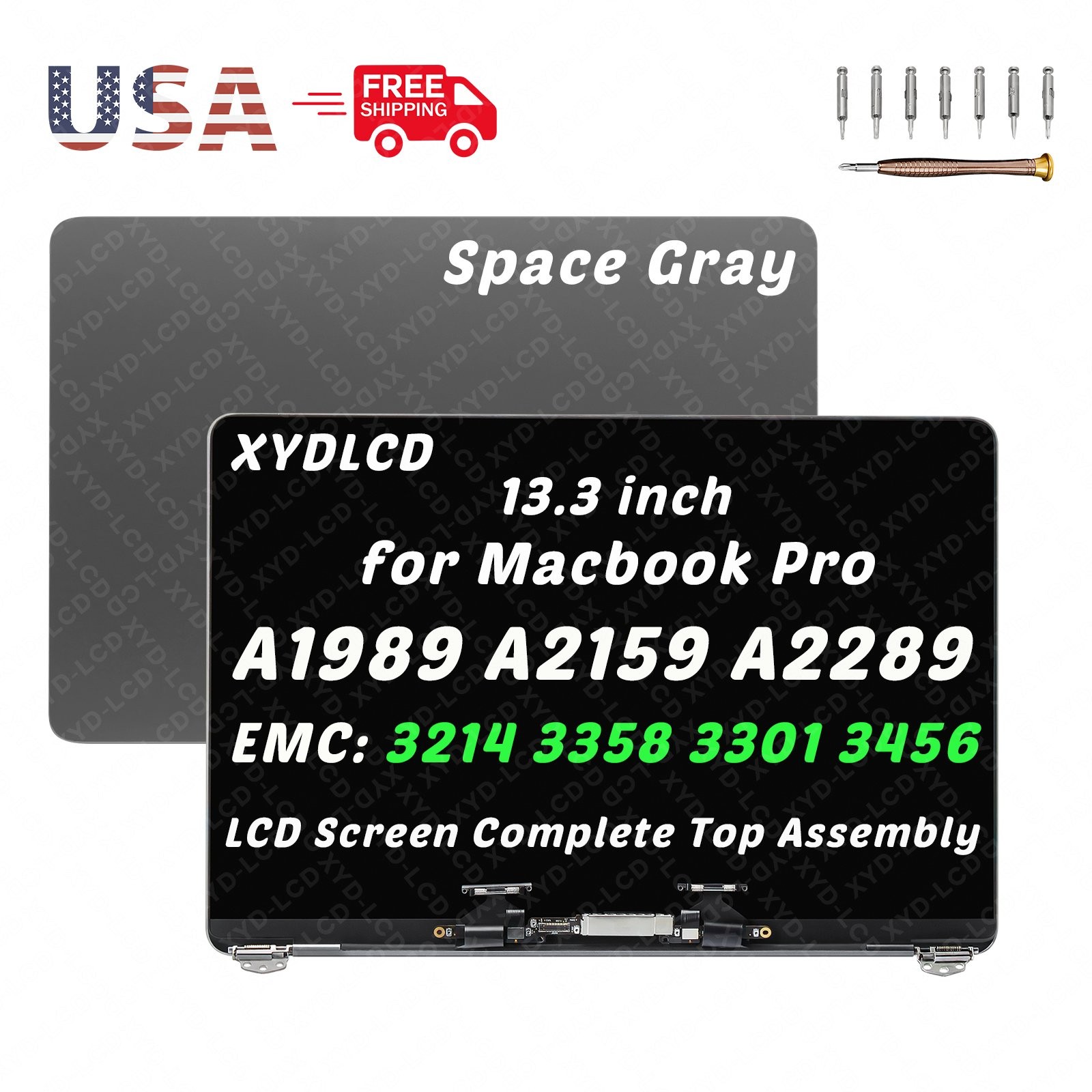 for MacBook Pro 13" Retina A1989 2018 MR9V2LL/A MV9A2LL/A LCD Screen Replacement
