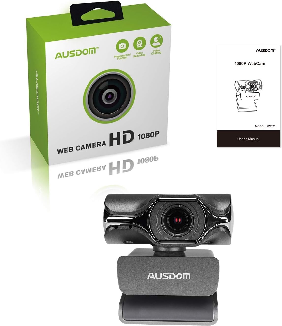 AUSDOM Webcam 1080P Full HD, AW620 NEW IN BOX, 