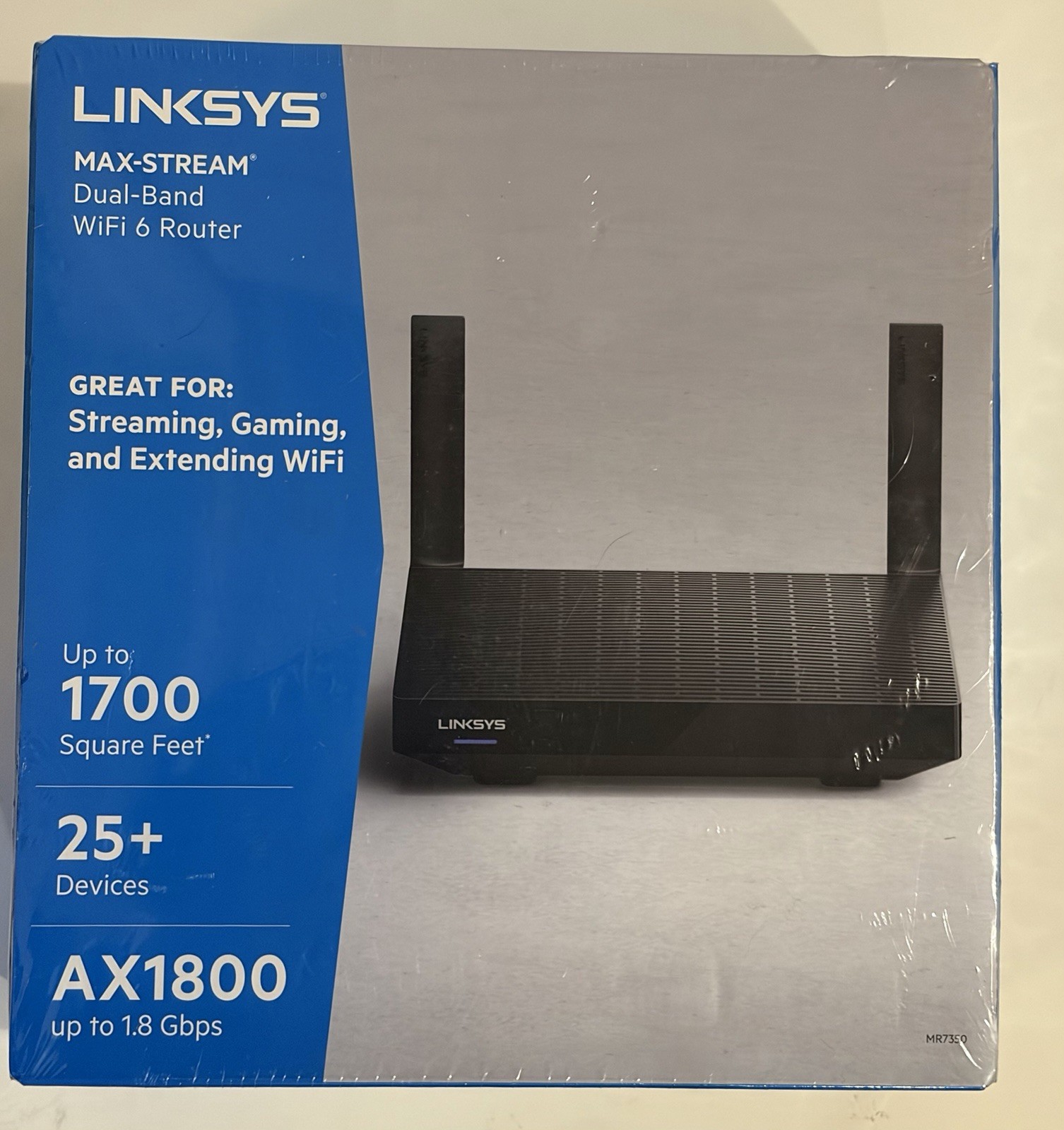 Linksys AX1800 Max-Stream Dual-Band WiFi 6 Router (MR7350) NEW SEALED