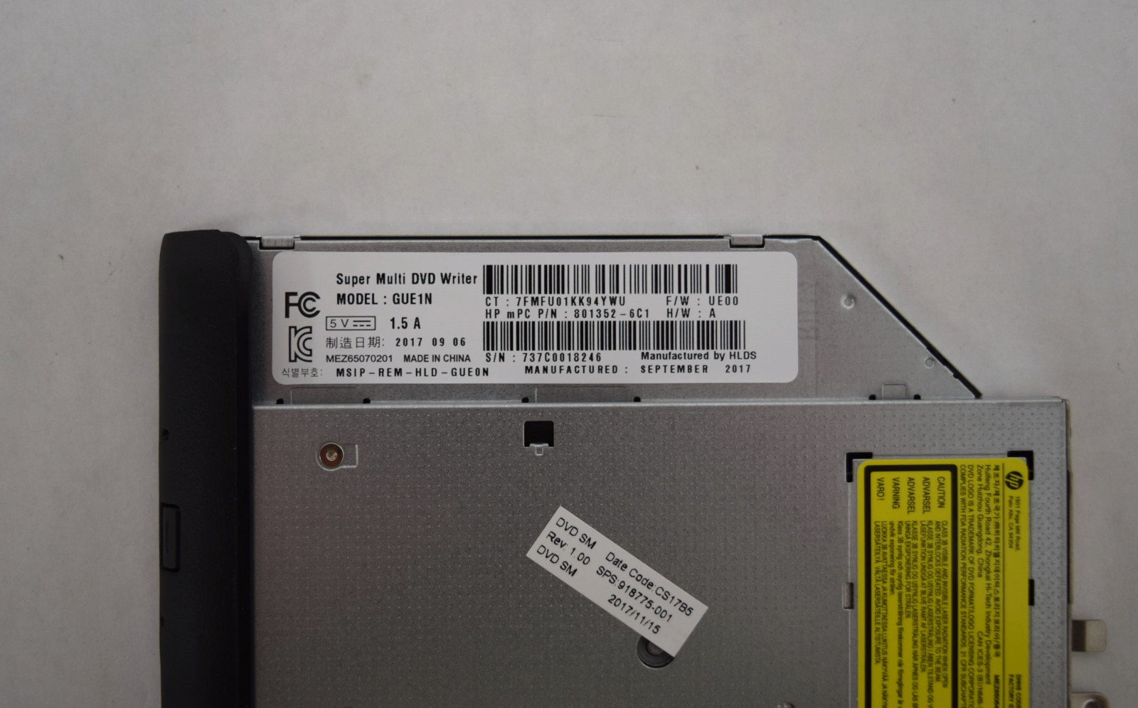 HP 640 G3 SATA3 9MM DVD ROM Drive - 918775-001