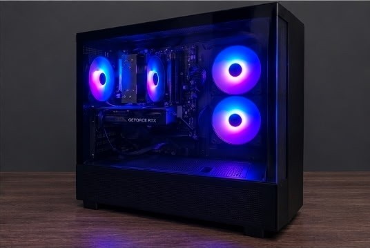 Skytech Gaming PC Azure 3 with RTX 5060, i5-14400F, 16GB DDR5 RAM, and 1TB SSD.