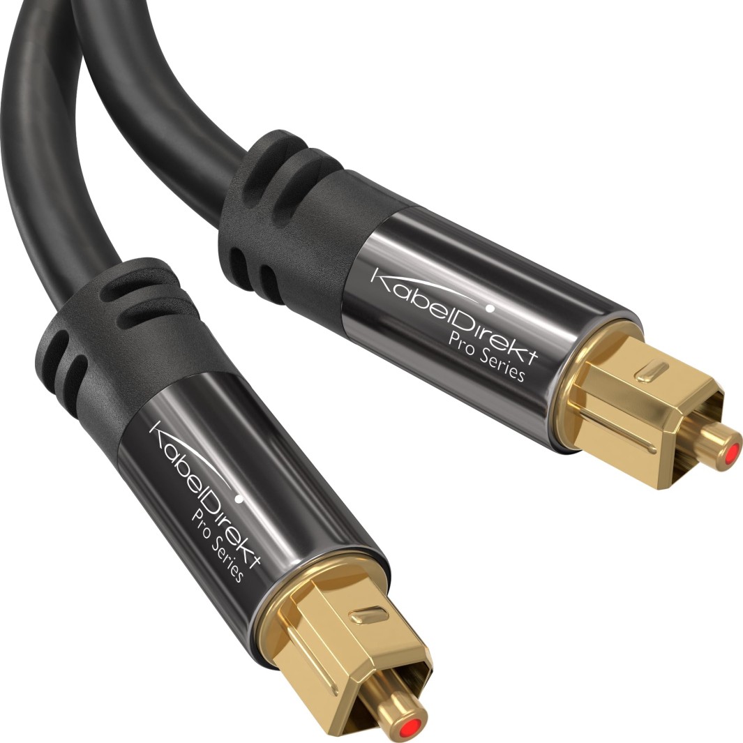 KabelDirekt – TOSLINK Optical Audio Cable – 3ft – Soundbar