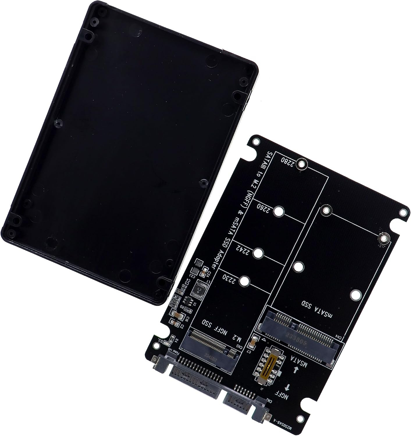 M.2 NGFF Msata SSD Hard Drive to 2.5 Inch SATA III Enclosure Adapter