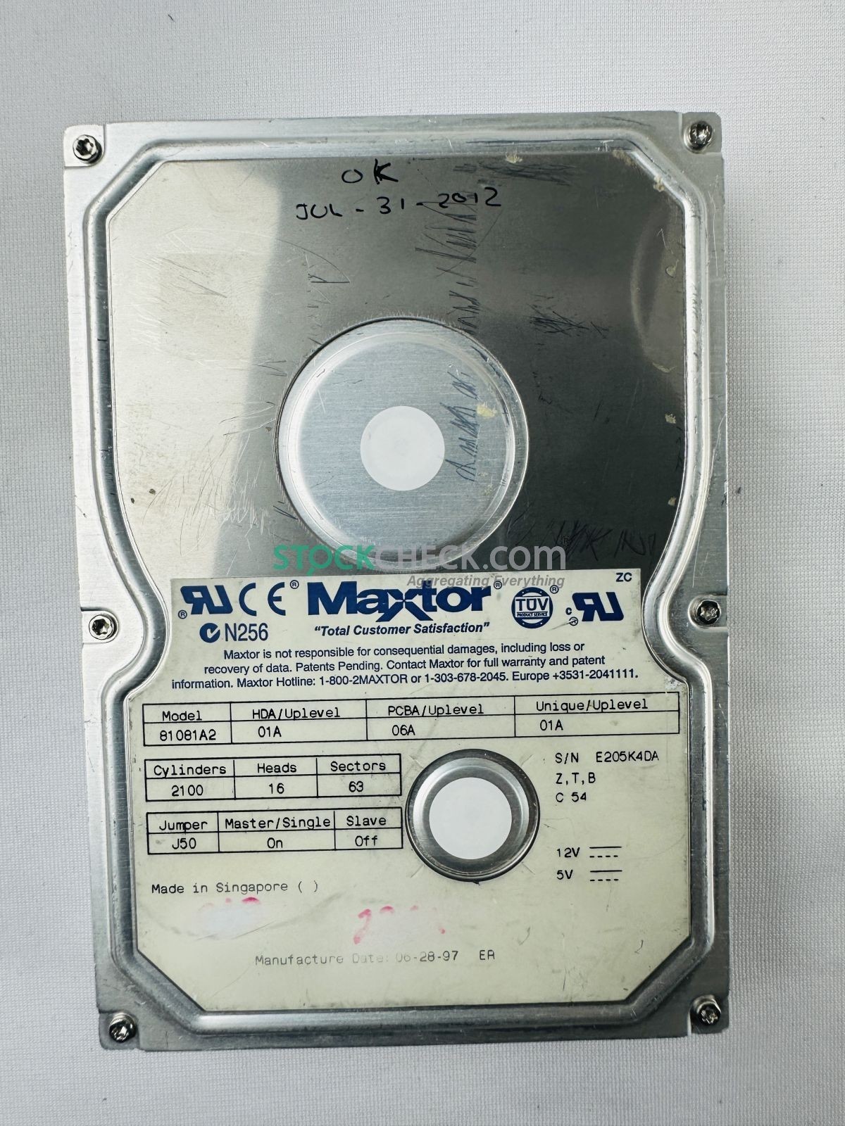 Maxtor 81081A2 Hard Disk Drive