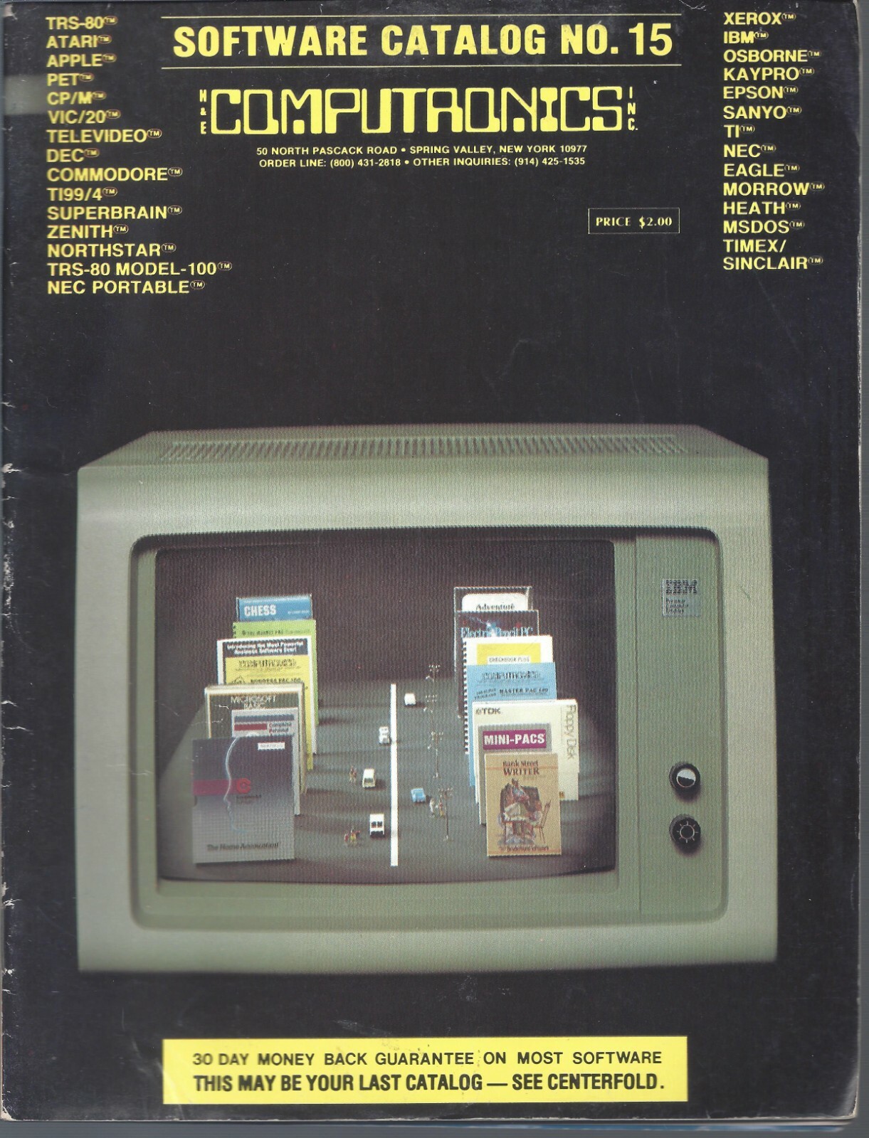 Computronics Software Catalog Number 15 from the 80s IBM Apple TRS-80 Commodore