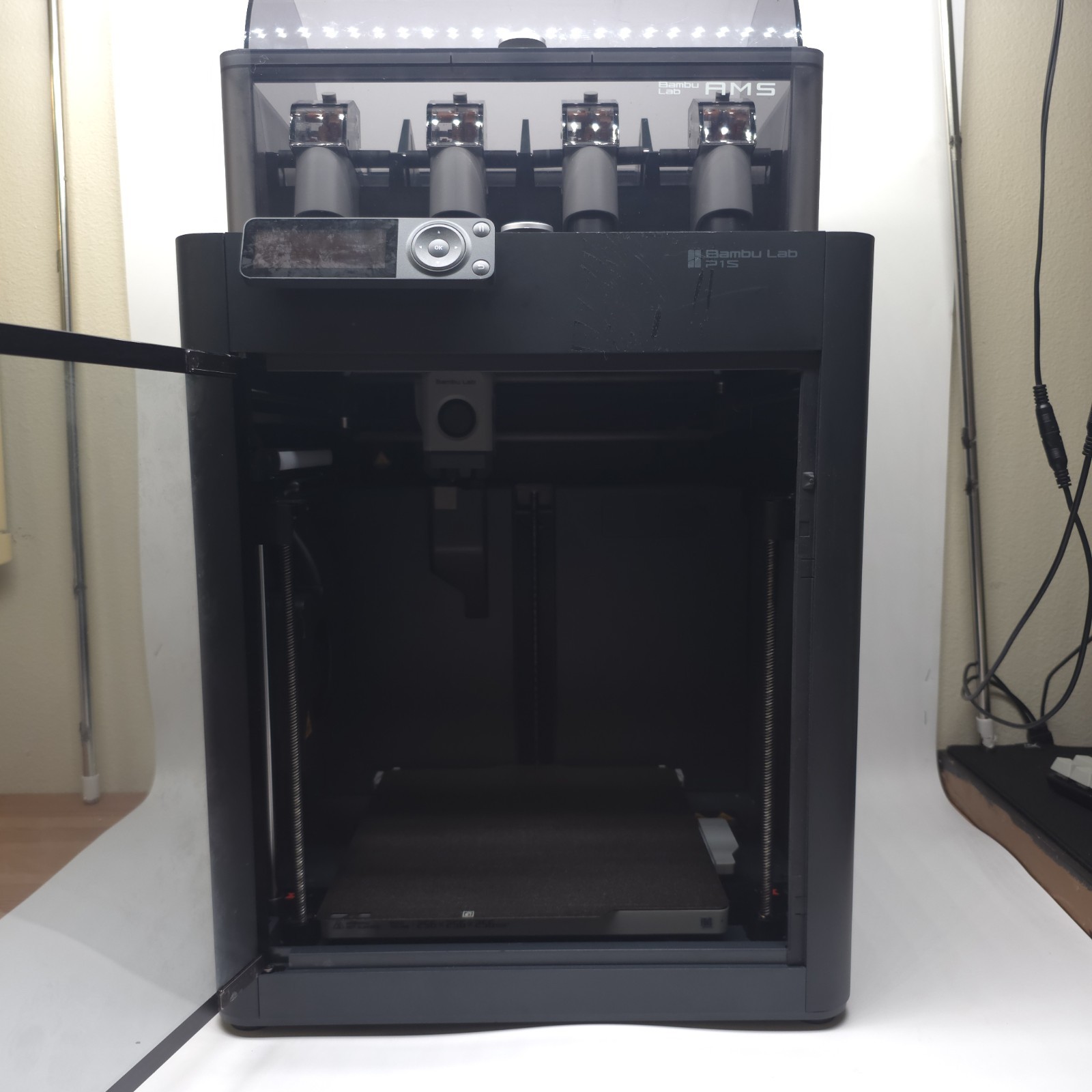 Bambu Lab P1S 3D Printer Black Good Tested Working With AMS