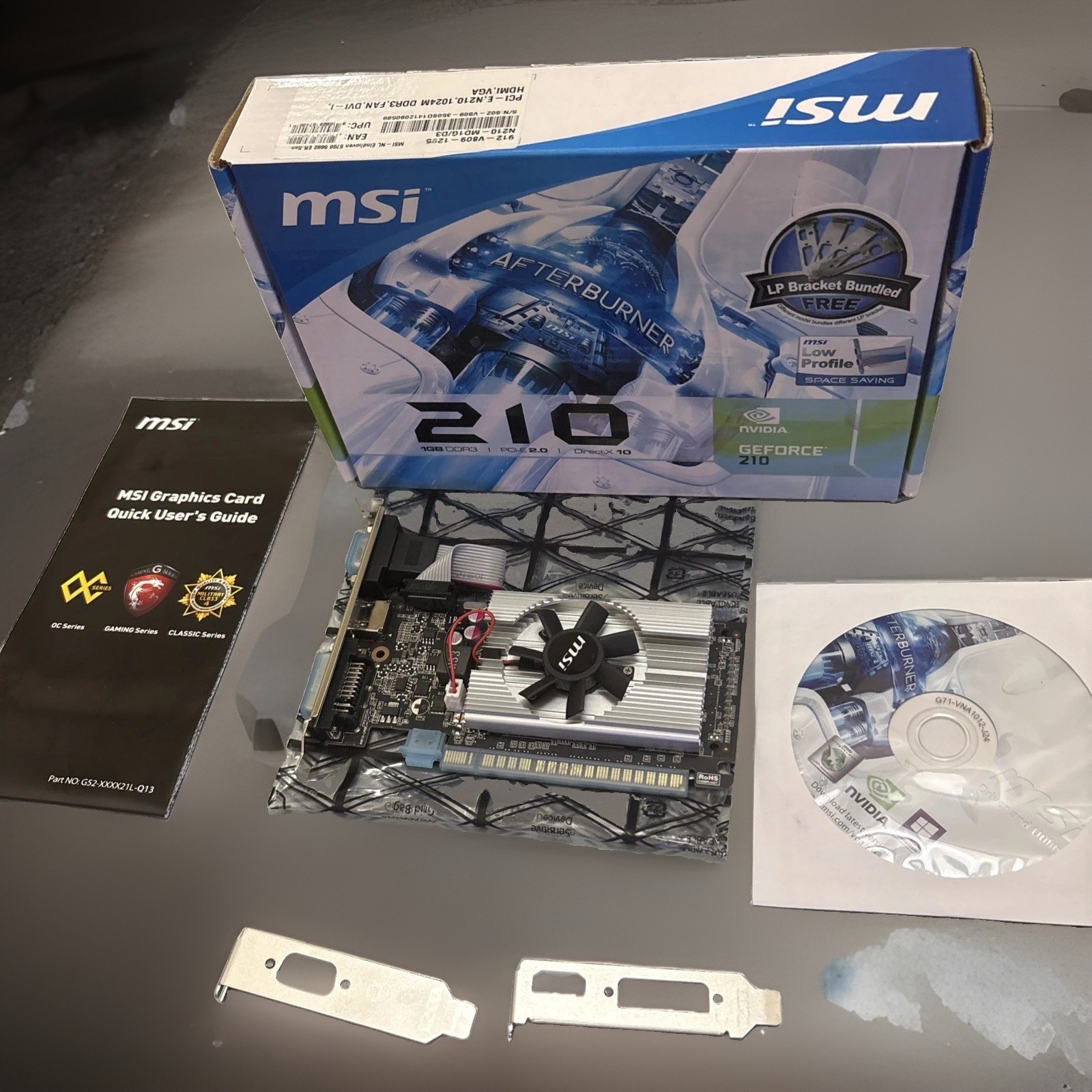 MSI NVIDIA GeForce 210 (1GB DDR3) Low Profile GPU - Never Used / Complete In Box