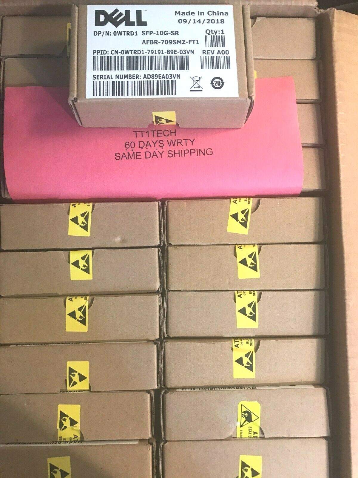 NEW Genuine Dell 10GB SFP-10G-SR SFP+ Transceiver WTRD1 AFBR-709SMZ-FT1 10Gbe 