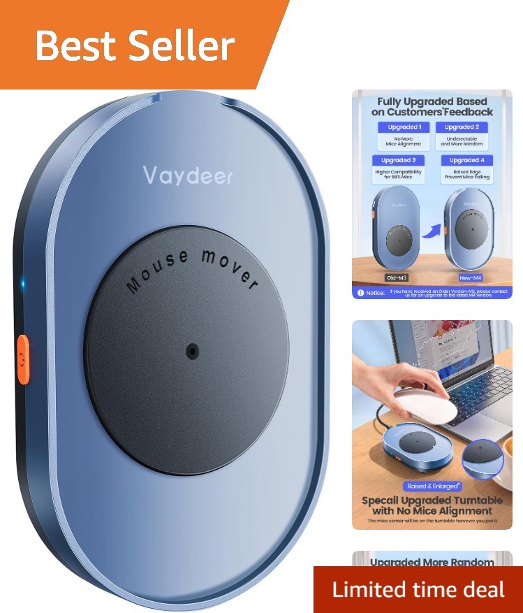 Compact Undetectable Mouse Jiggler - Enhance Productivity and Stay Active Online