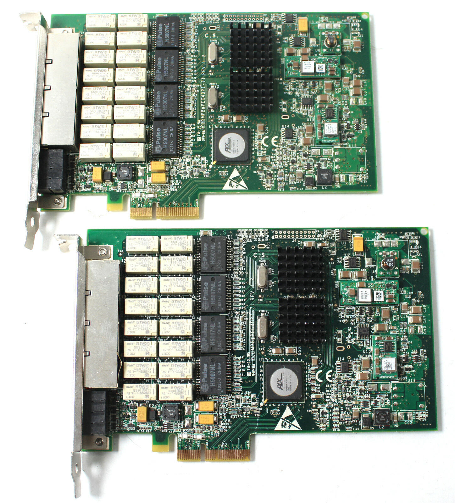 Lot of 2 Silicom 4 Port 1GB Gigabit Ethernet RJ-45 PCI-E Adapter Card PEG4BPI