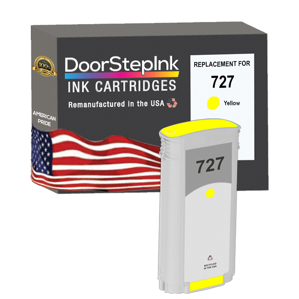 DoorStepInk Compatible Ink Cartridges For HP 727 Yellow 130ml-USA
