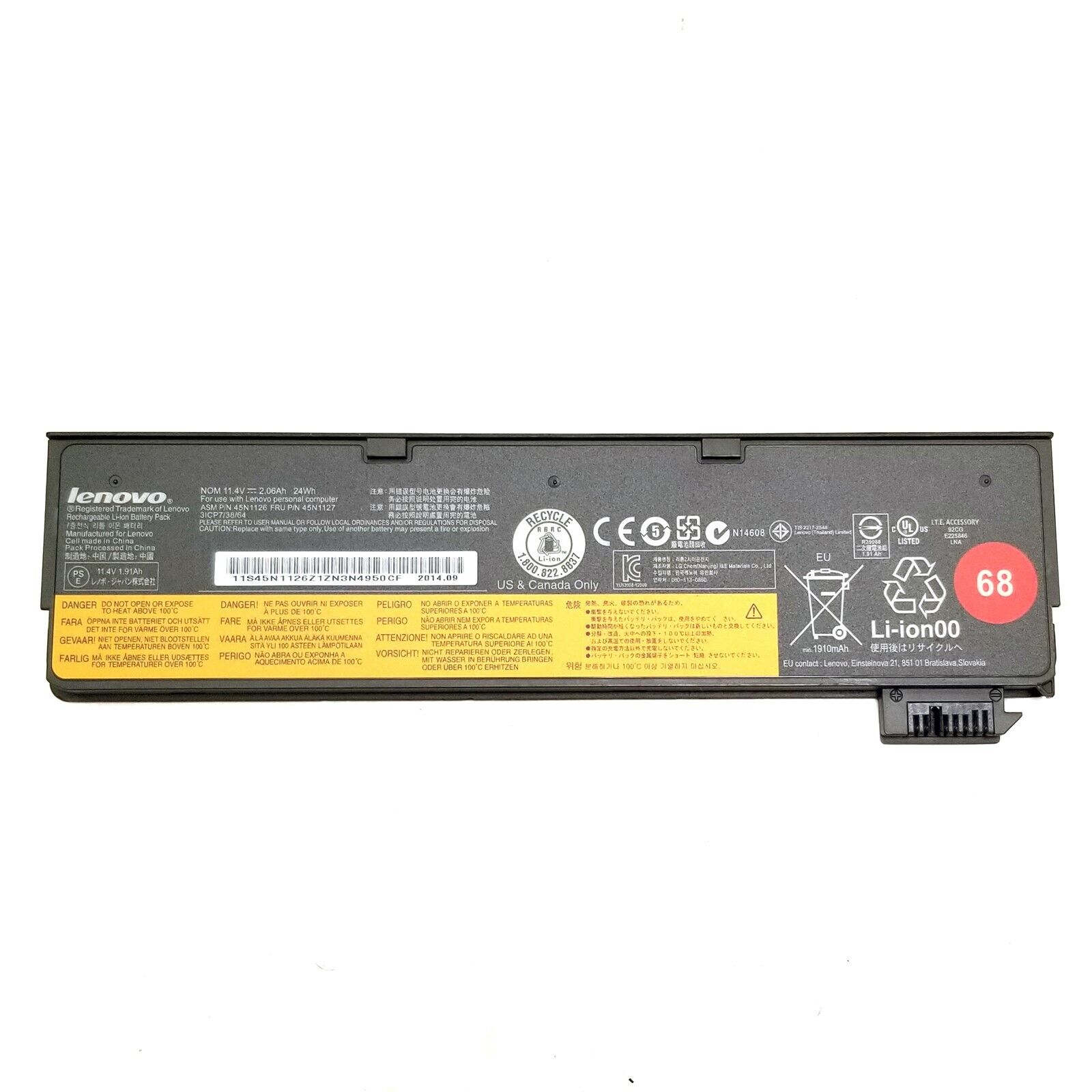 Lenovo Genuine Thinkpad 68 OEM Lithium-Ion Laptop Battery X240 X250 X260 X270