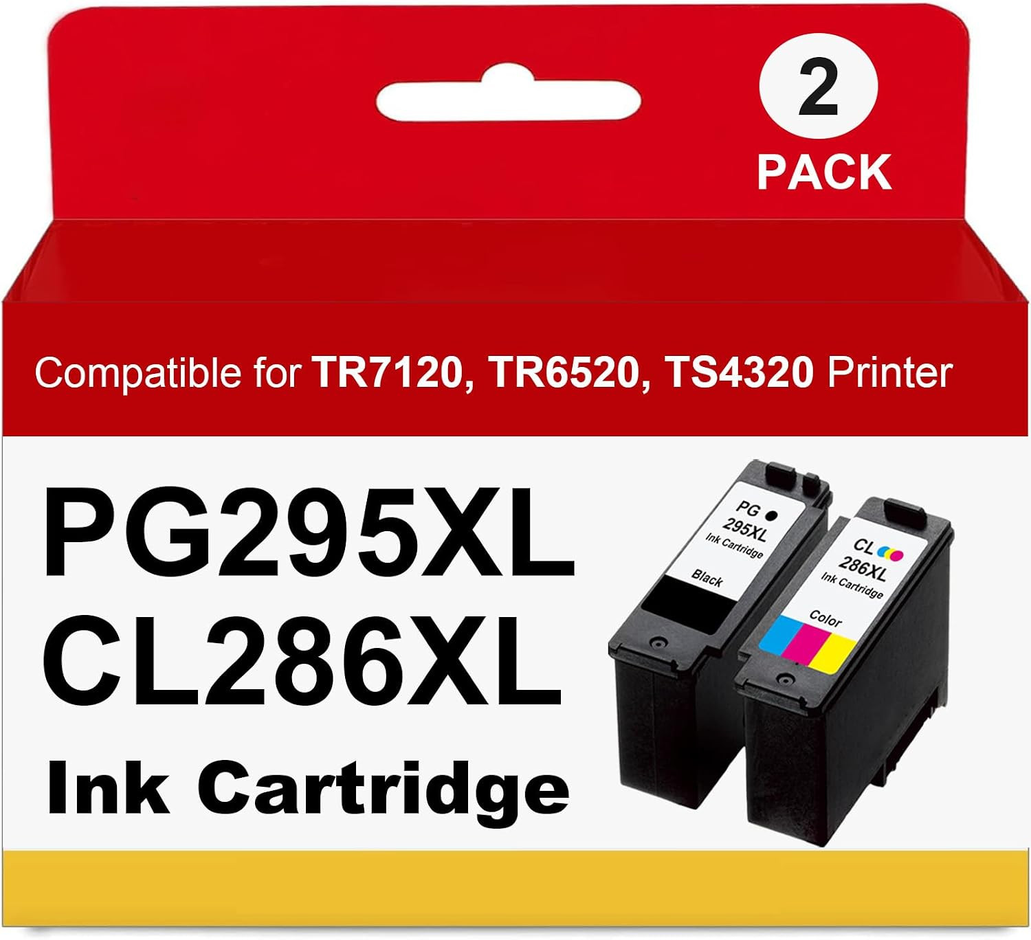 PG-295XL CL-286XL Black/Tri-Color High Yield Ink Cartridge Compatible for TR7120
