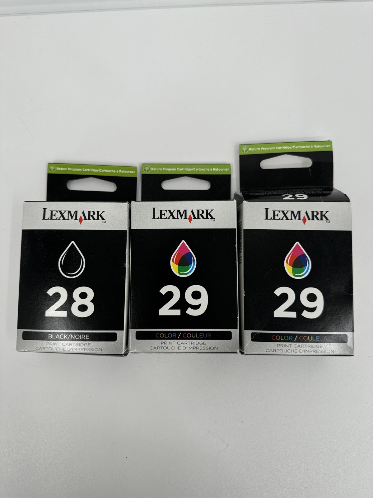 23 NEW Genuine Factory Sealed Lexmark 28 Black 2/29 Color Inkjet Cartridges