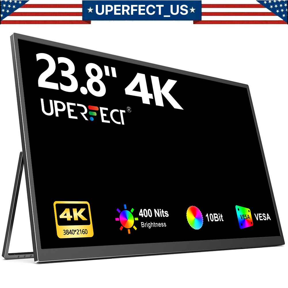 UPERFECT 23.8" Portable Monitor 4K 3840 * 2160 Ultra HD Display For Computer PS5