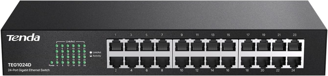 24 Port Gigabit Ethernet Switch Rackmount Network 24 10/100/1000Mbps Shielded