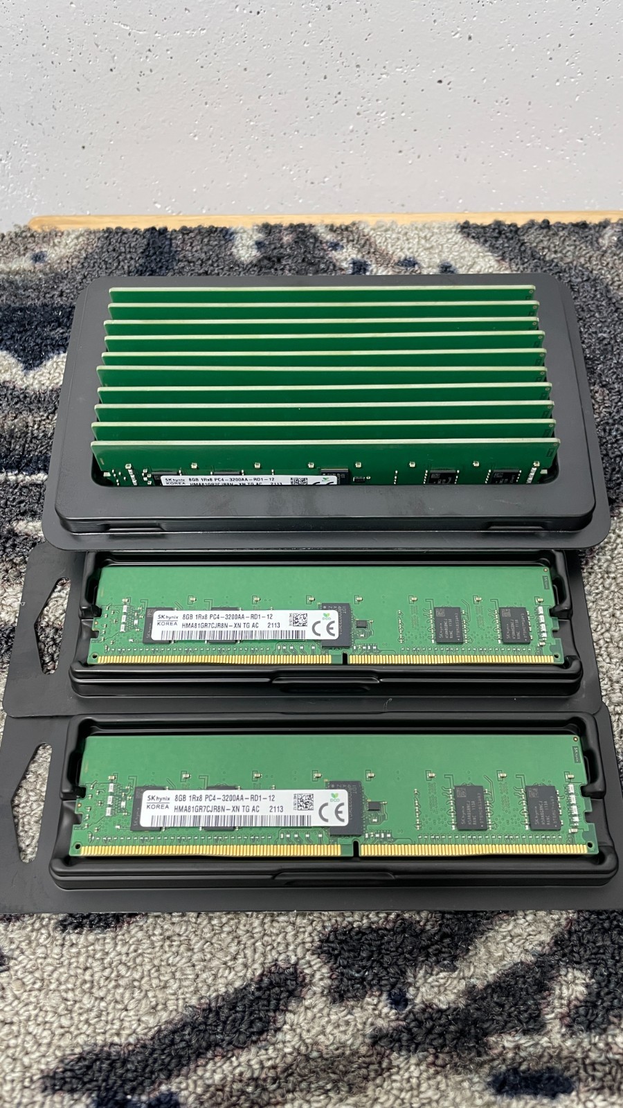 *Lot of 12*  SK Hynix 8GB  1Rx8 PC4-3200AA ECC  HMA81GR7CJR8N-XN Server