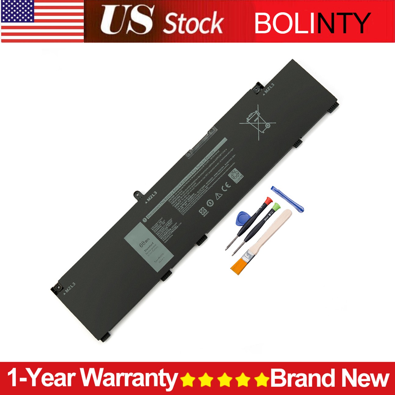 MV07R Laptop Battery For Dell G3 15 3500 3590 3700 3790 G5 15 5500 5505 SE 68Wh