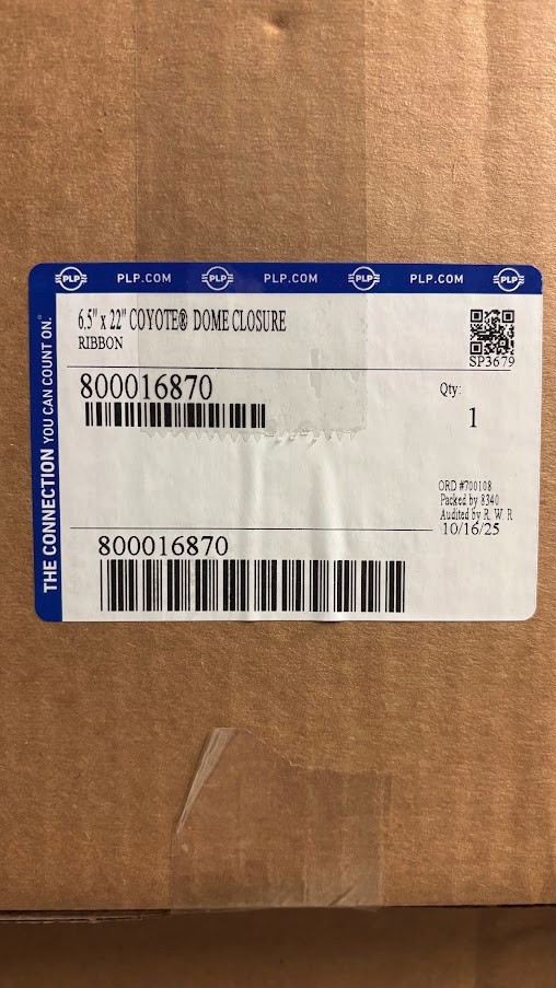 Coyote Dome Closure Kit 6.5" x 22”