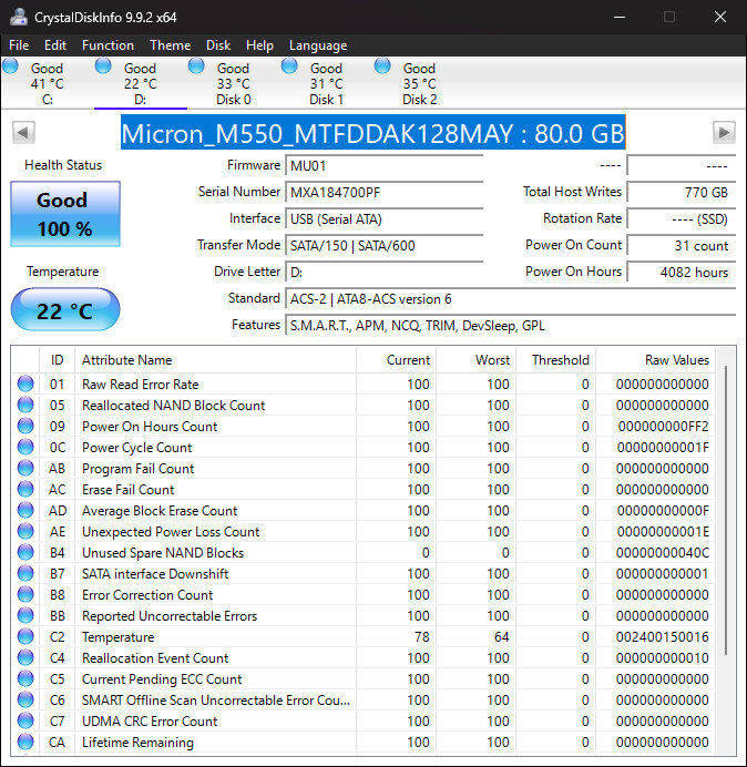 Micron Cisco M600 MTFDDAK128MBF 128 GB SATA III 2.5" Solid State Drive