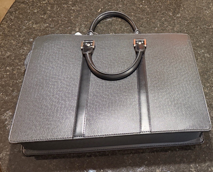 Louis Vuitton Tiaga Leather Porter Shoulder Bag Black