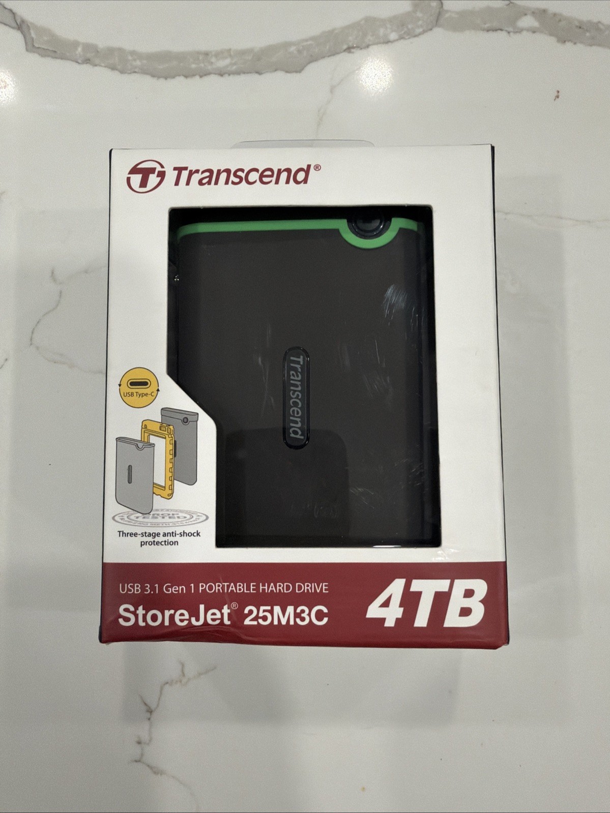 Transcend StoreJet 25M3C - 4 TB - 2.5'' - 3.2 Gen 1 (3.1 Gen 1) - Schwarz - Grün