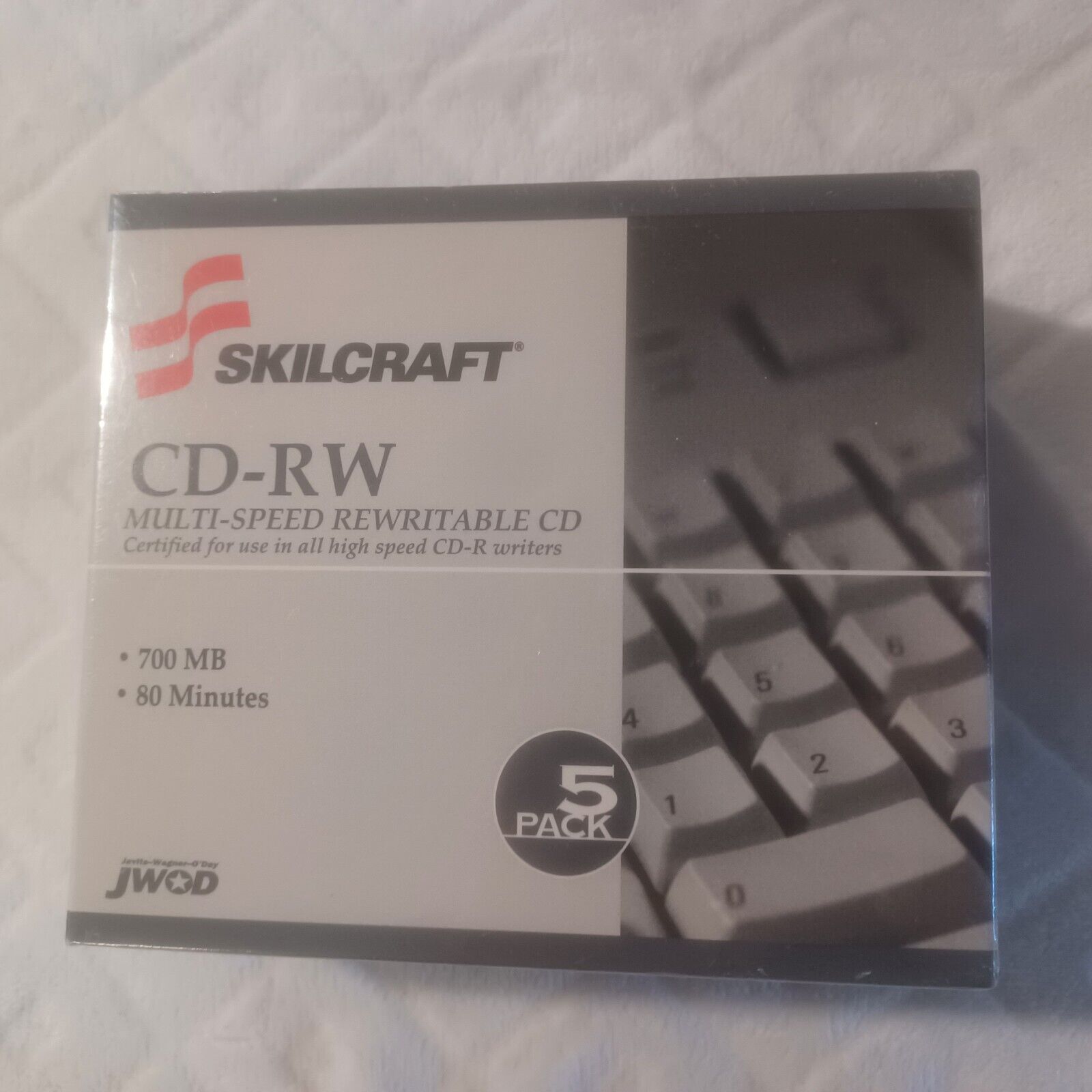 5-pack Skilcraft CD-RW 700 mb 80 Minutes Multi-Speed Rewritable Brand New Sealed