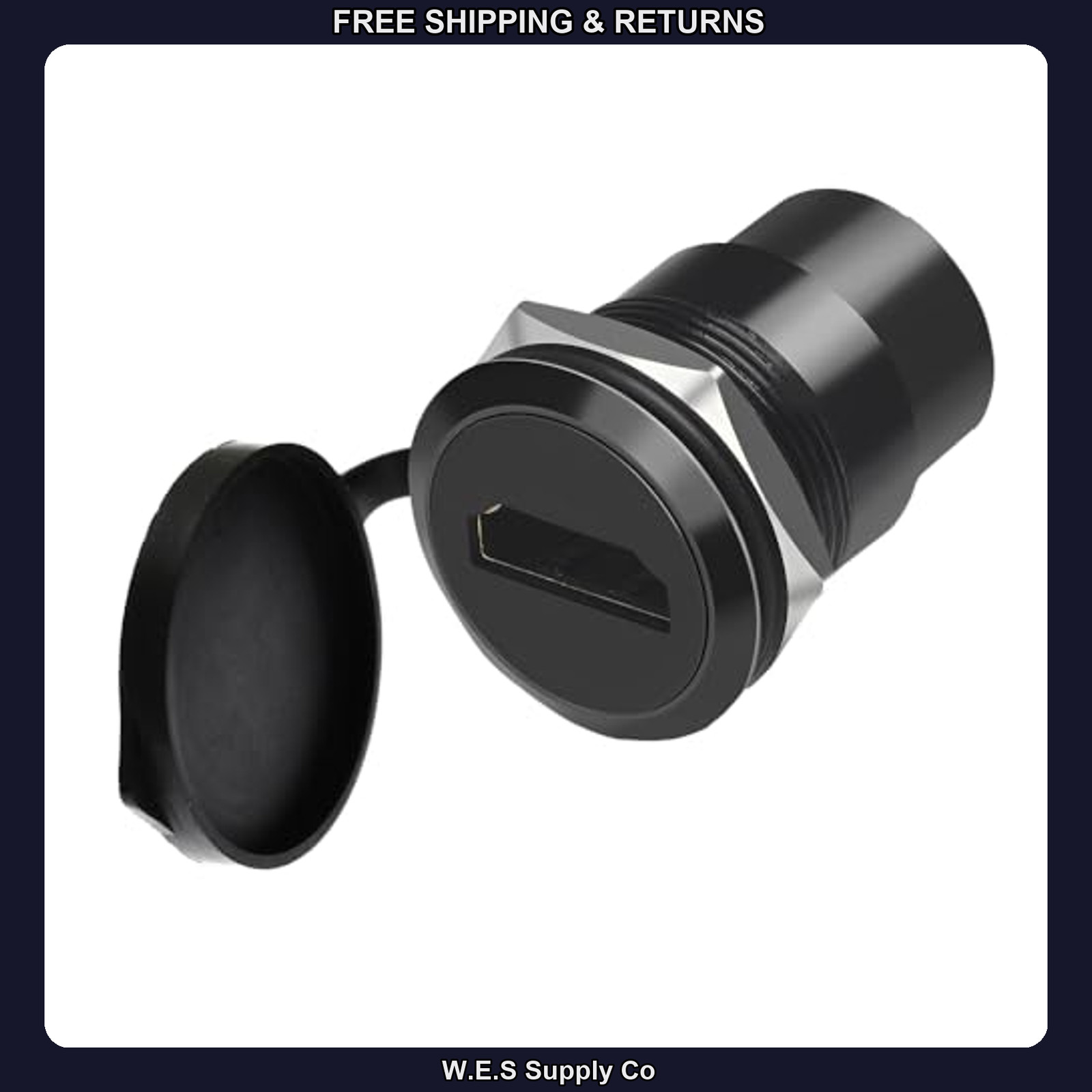 HDMI 2.0 Panel Mount Adapter, 4K 60Hz Female-to-Female Threaded Connector