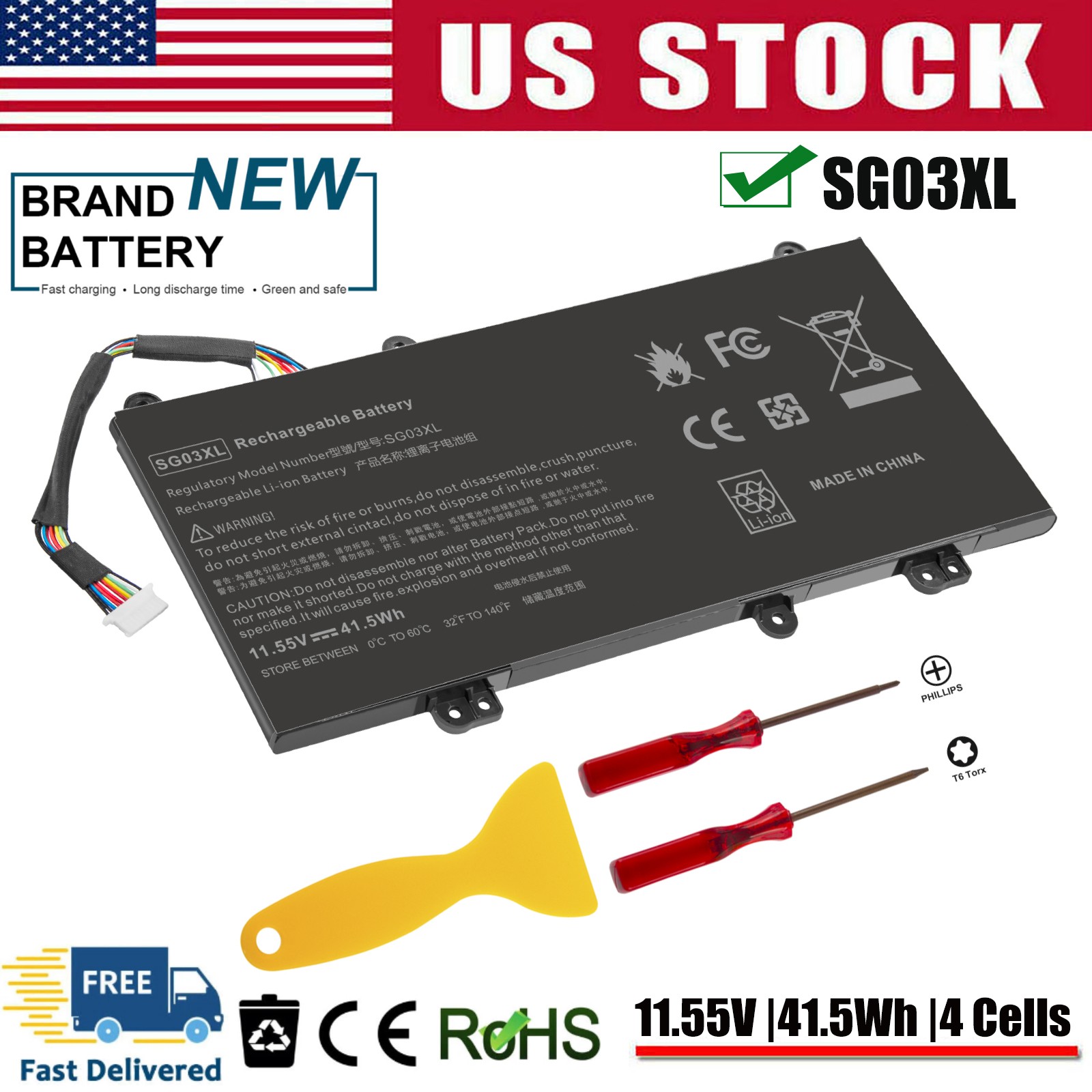 ✅SG03XL Battery For HP Envy 17-u011nr 17t-u000 m7-u109dx 849049-421 849314-850
