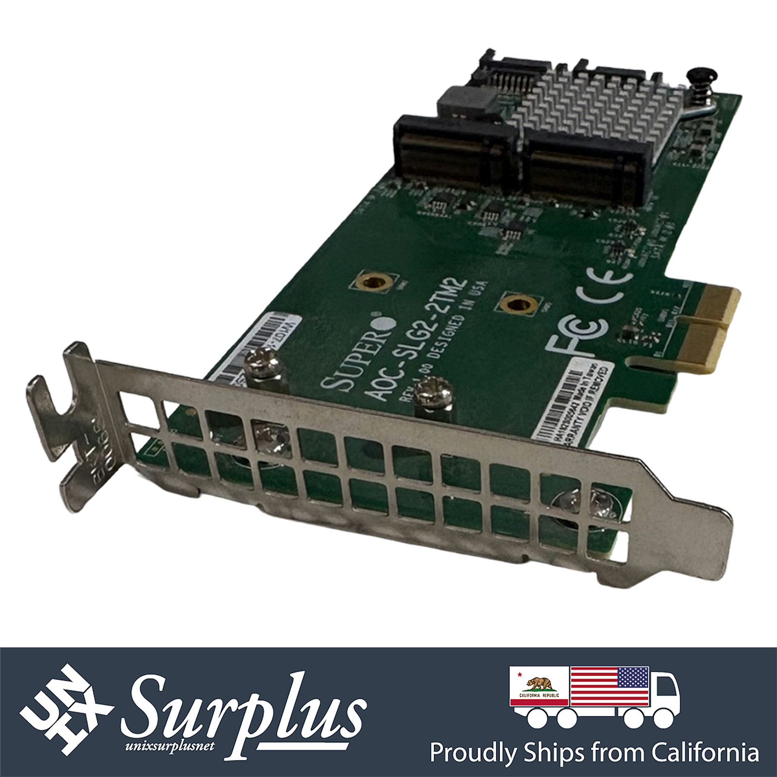 Supermicro AOC-SLG2-2TM2 Dual M.2 SATA RAID PCIe Controller Card Low Profile