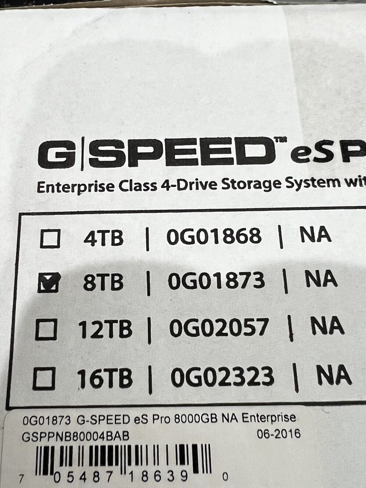 SanDisk Professional G-SPEED eS Pro NA - 8TB G-Technology 0G01873 Storage System