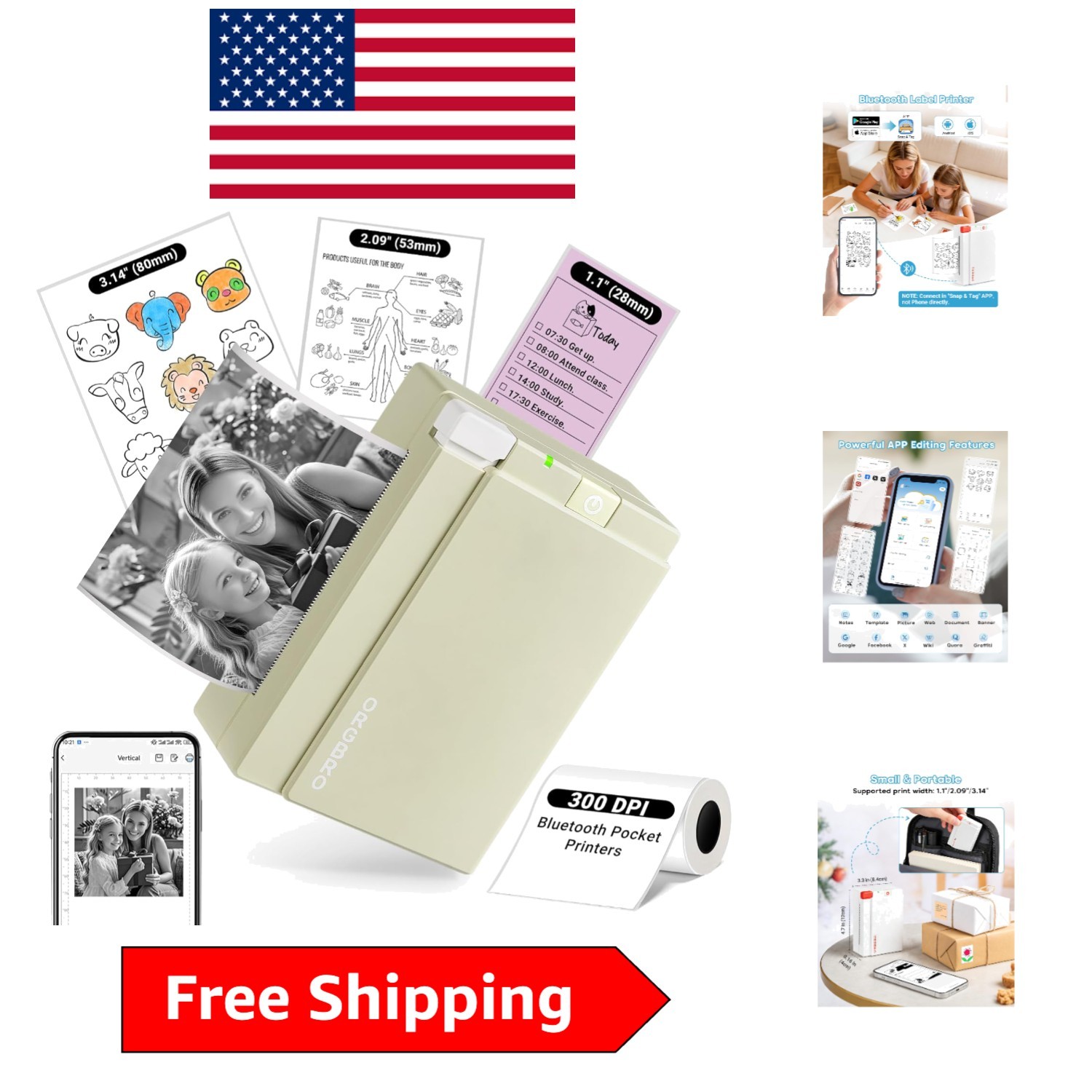 Inkless and Rechargeable Sticker Printer: Perfect for School Projects and Crafts
