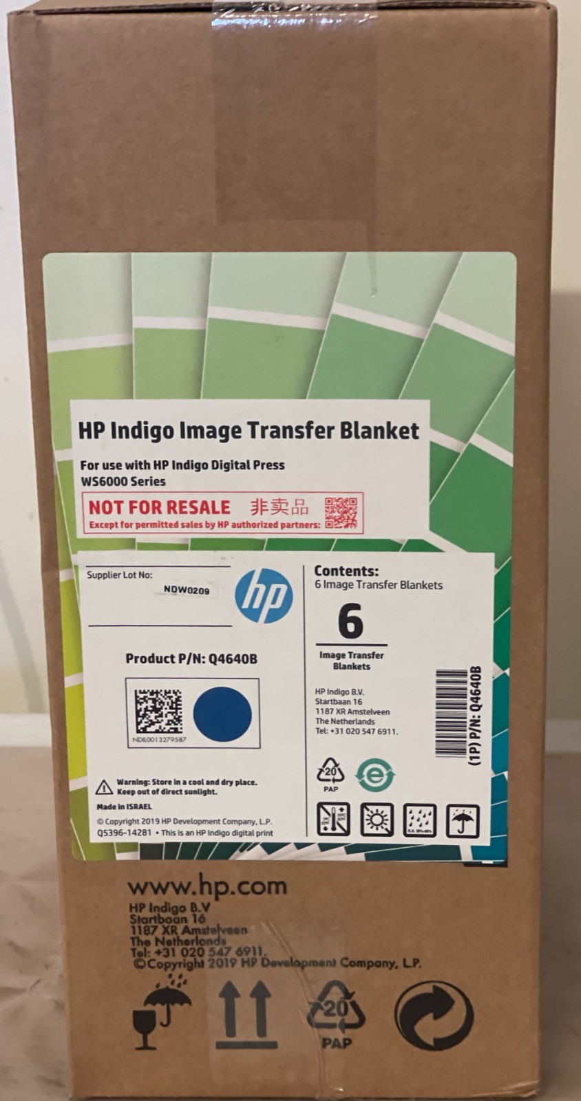 HP Indigo Image Transfer Blanket  Q4640B HP Indigo Digital Press WS600 Series