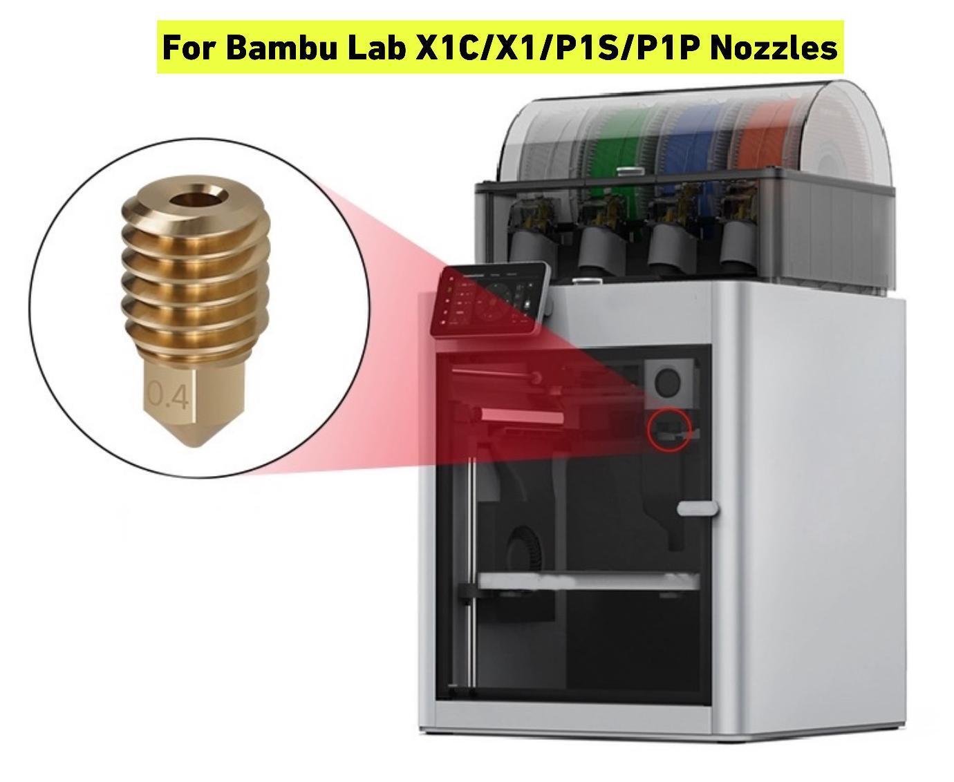 For Bambu Lab X1C/X1/P1S/P1P Brass Nozzle For Bambu Upgrade Hotend V2 V3 DIY 3D