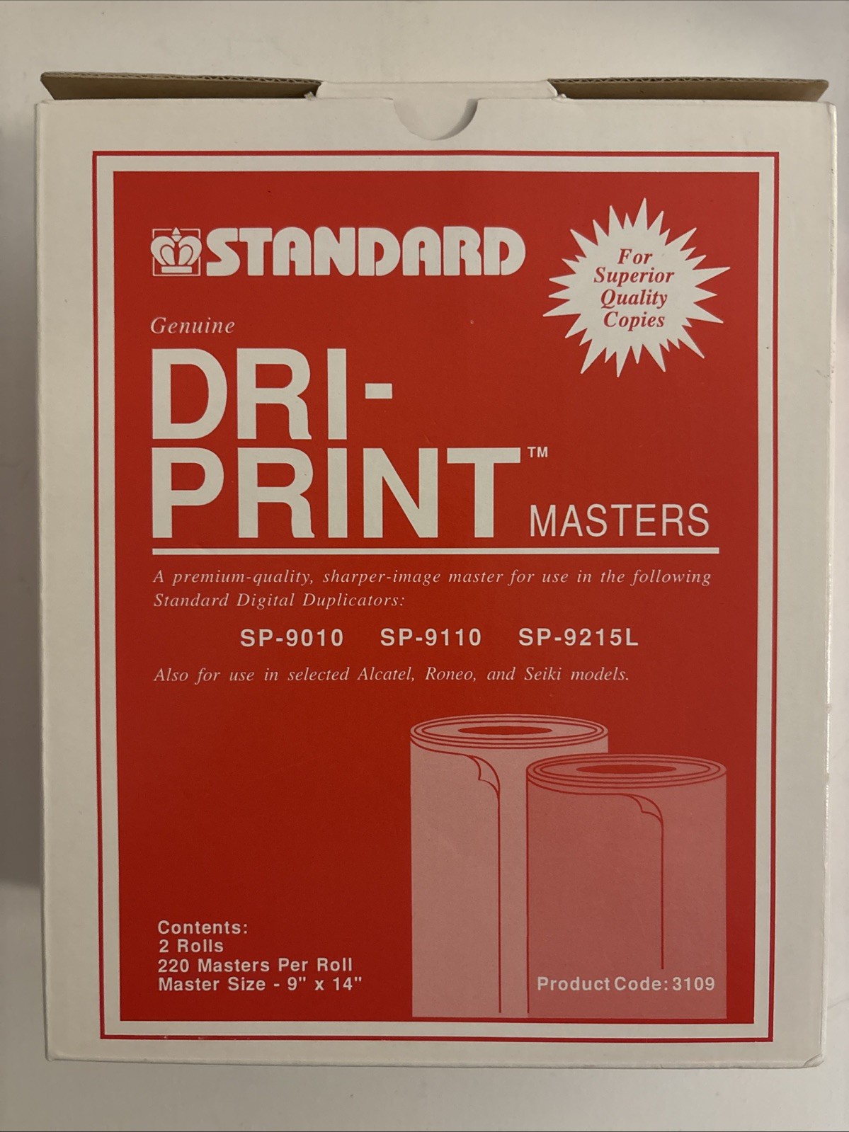 Standard Dri-Print Masters Pack of 2 Rolls -9"x14" -SP-9010 SP-9110 SP9215L