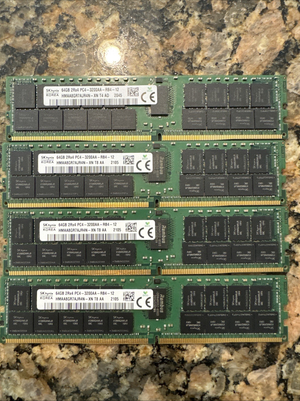 4x64GB (256gb) SK Hynix DDR4 PC4-3200AA ECC Server RAM