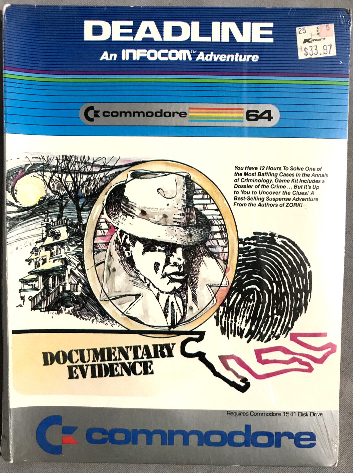 InfoCom Deadline  - Text Adventure Game version C64 Commodore published 1983 NIB