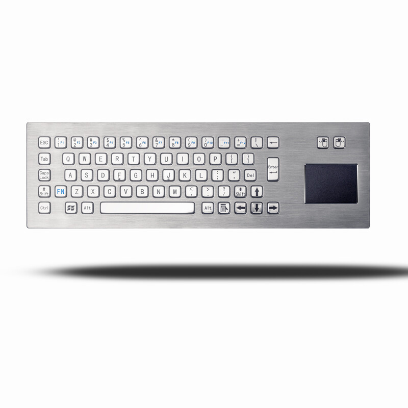 Brushed IP65 Kiosk Metal Industrial Keyboard With Touchpad rear panel mount