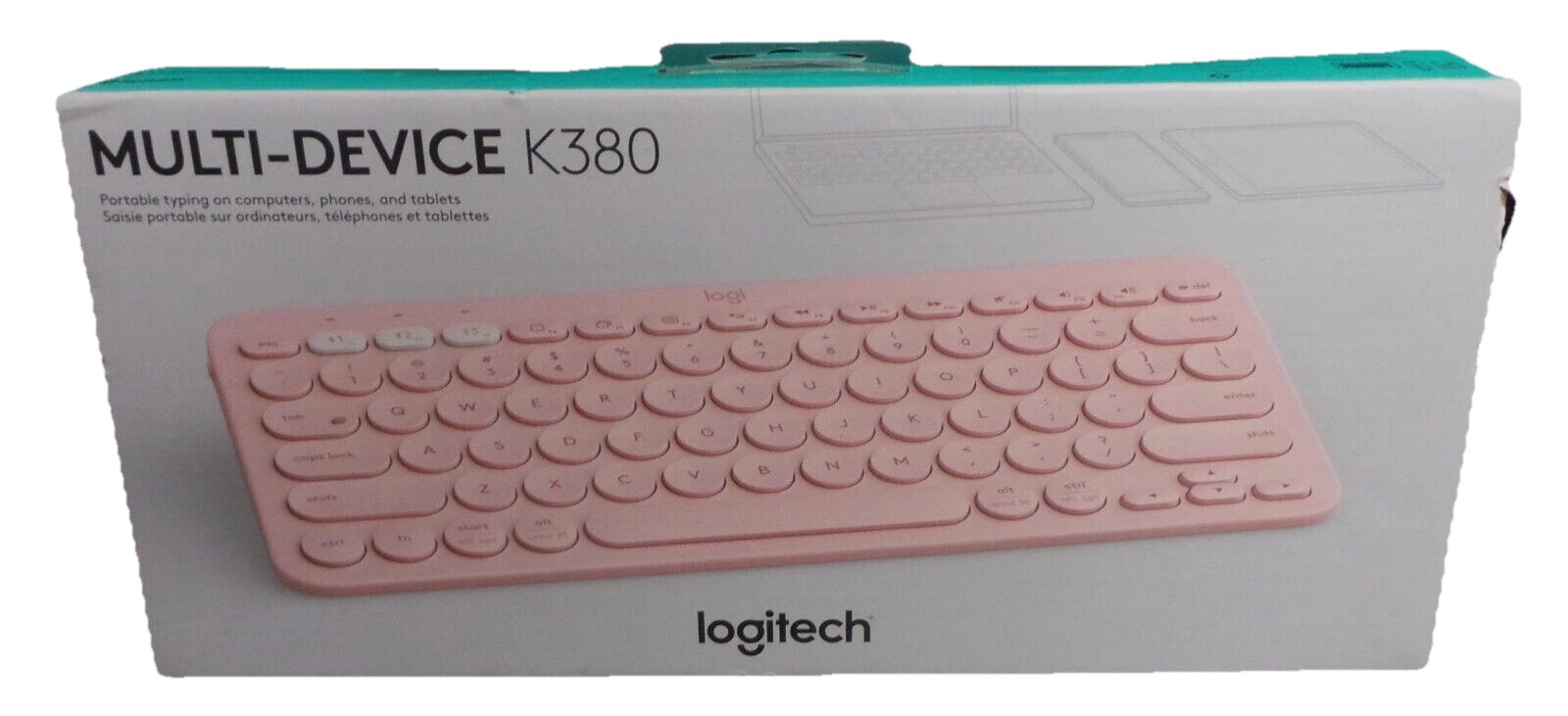 Logitech K380 Wireless Bluetooth Keyboard PC MAC Android iOS Apple TV Rose Pink
