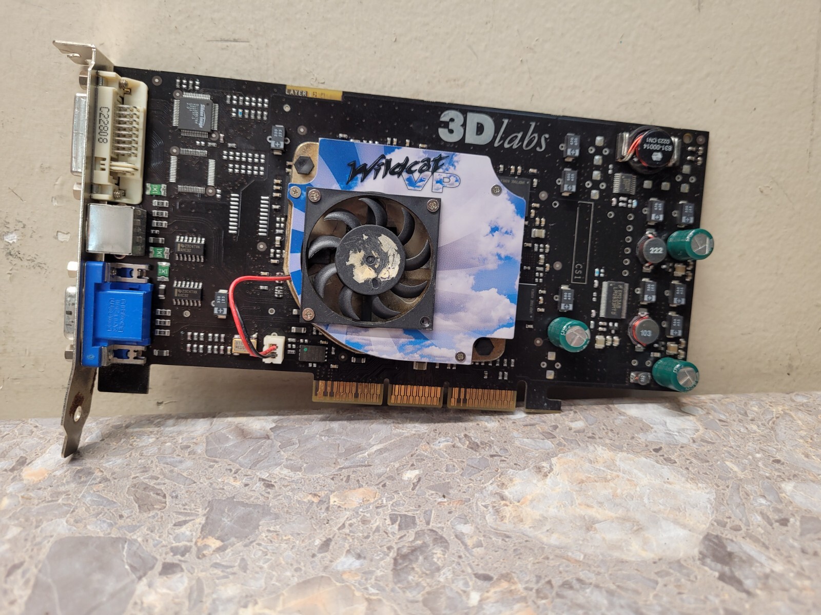 VINTAGE - AGP VGA 3Dlabs Wildcat VP760 64mb sdram VERY RARE - RETRO XP BUILD