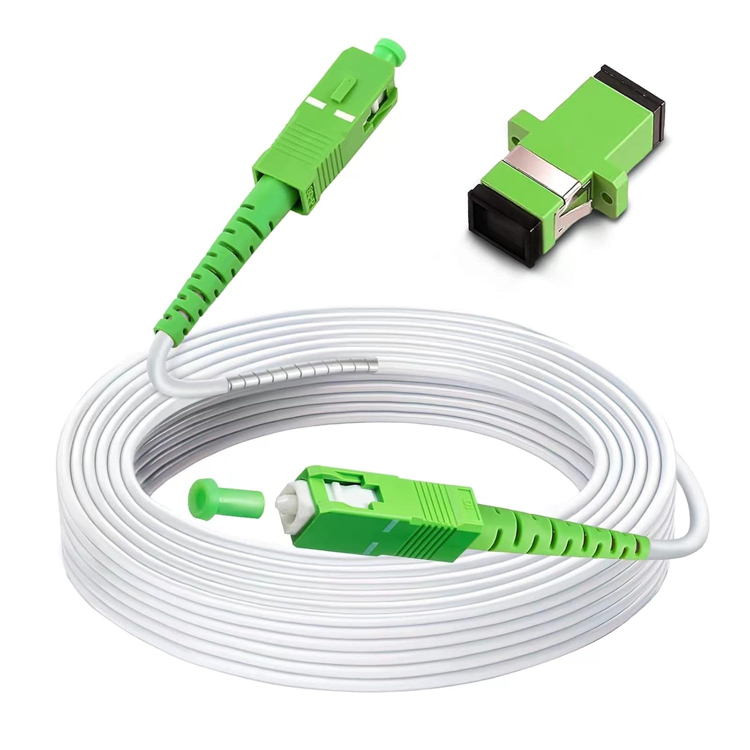 50ft (15 Meters) SC/APC to SC/APC Fiber Optic Internet Cable, Armored Single ...