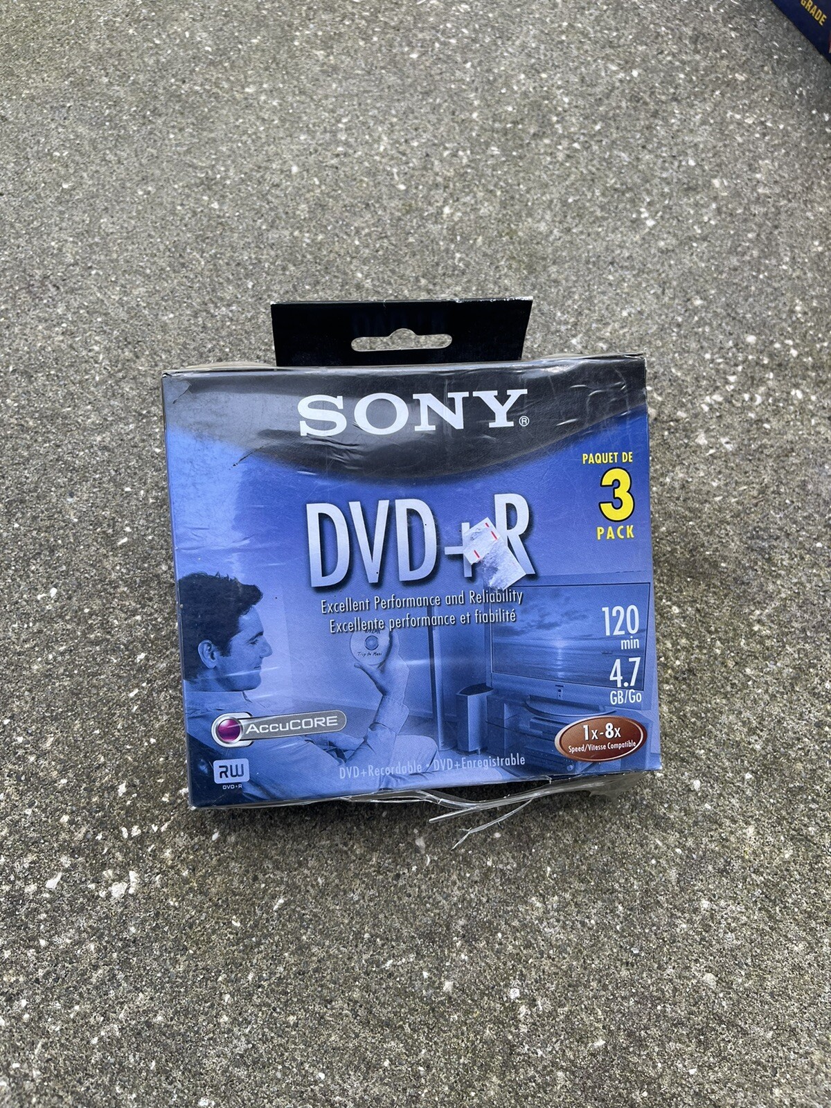 Sony DVD+R 3 Pack 120 Min  4.7 GB  New Sealed