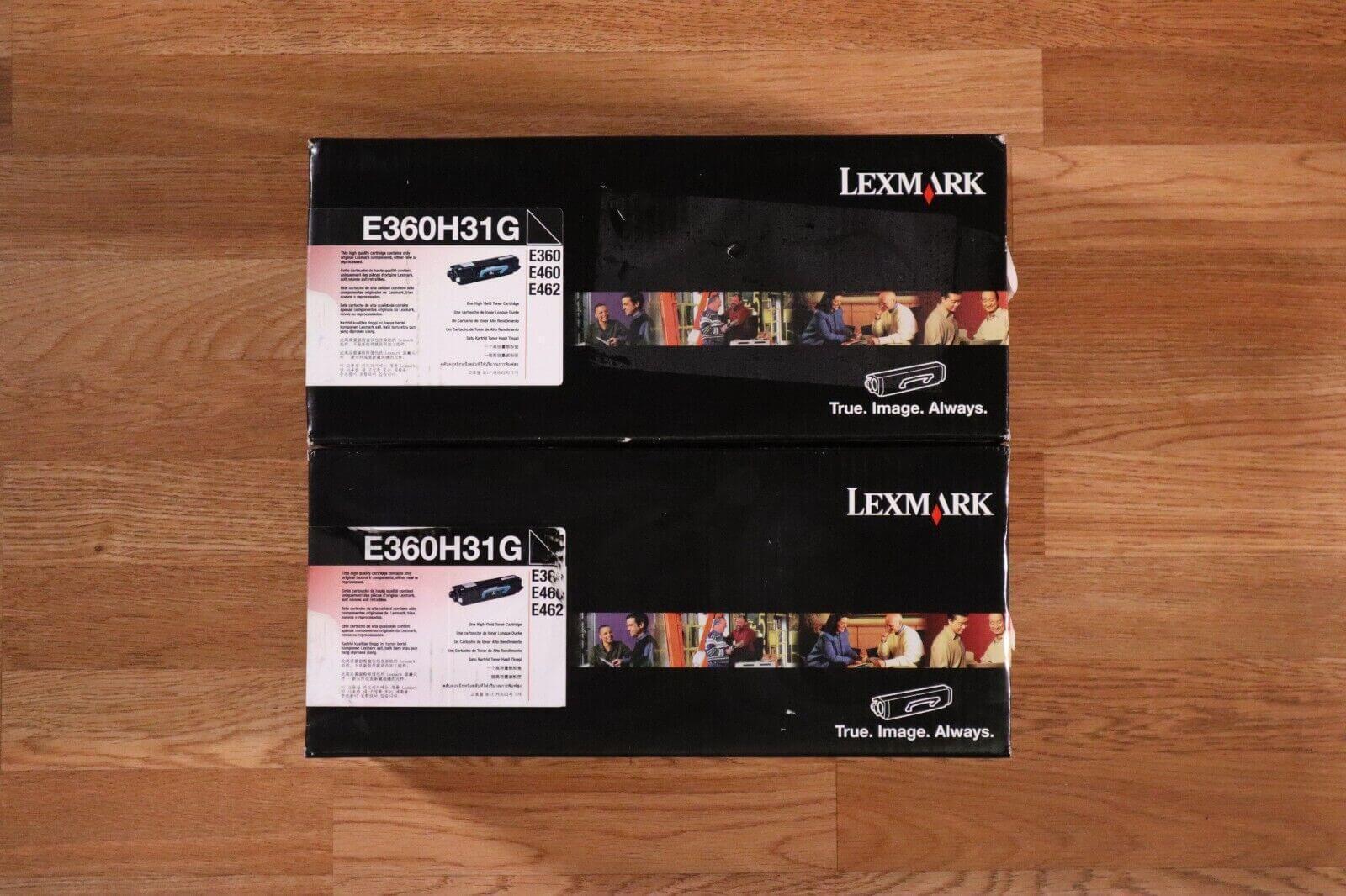 Genuine Lot of 2 Lexmark E360H31G Black Toner E360 E460 E462 Same Day Shipping