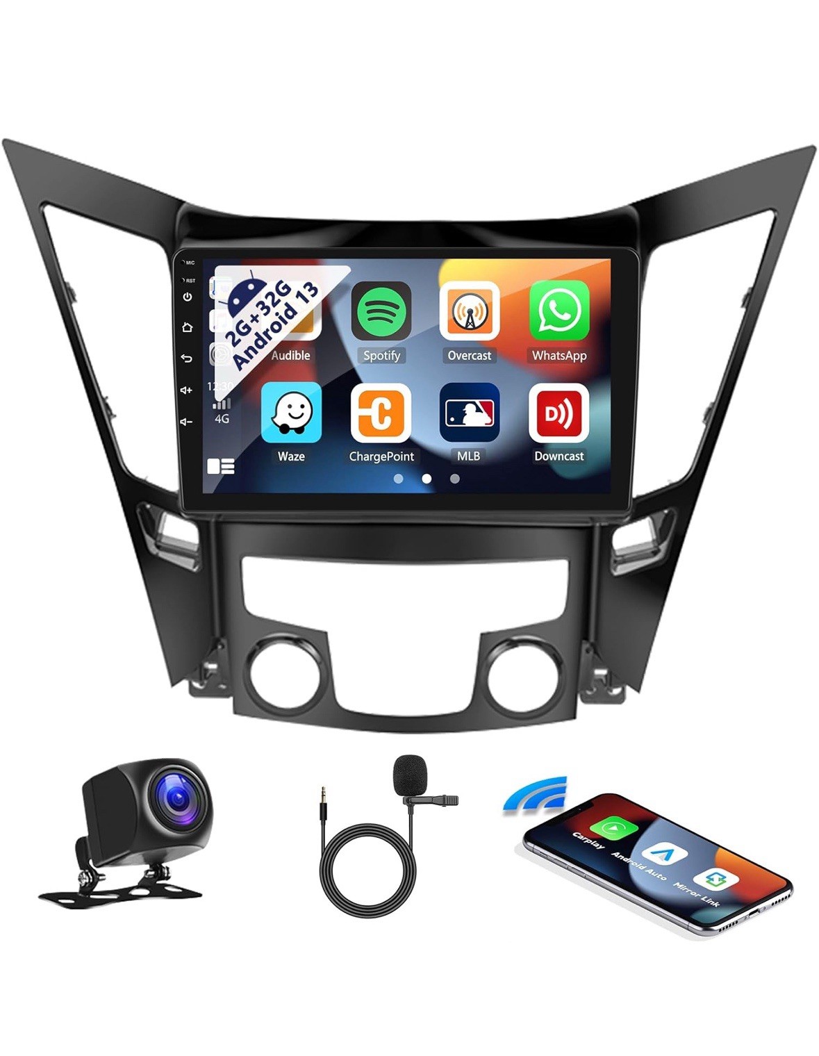 2G+64G Android 13 Car Stereo for Hyundai Sonata 2010-2015  Wireless Carplay