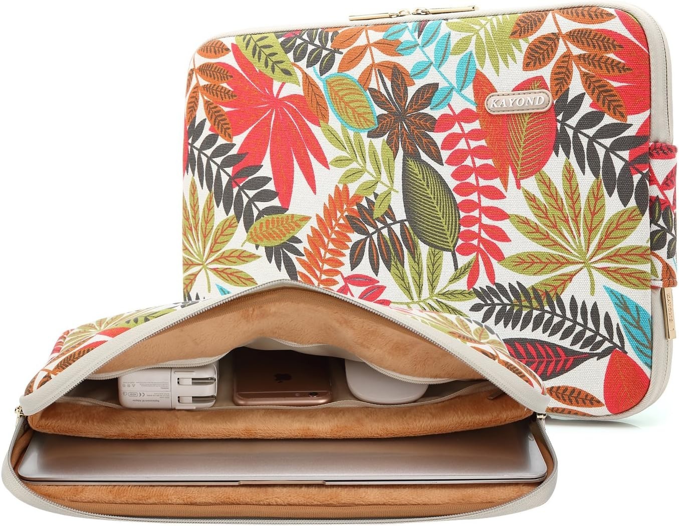 NEW kayond Water-Resistant Canvas 14.1 Inch Laptop Tech Sleeve Pouch, Forest