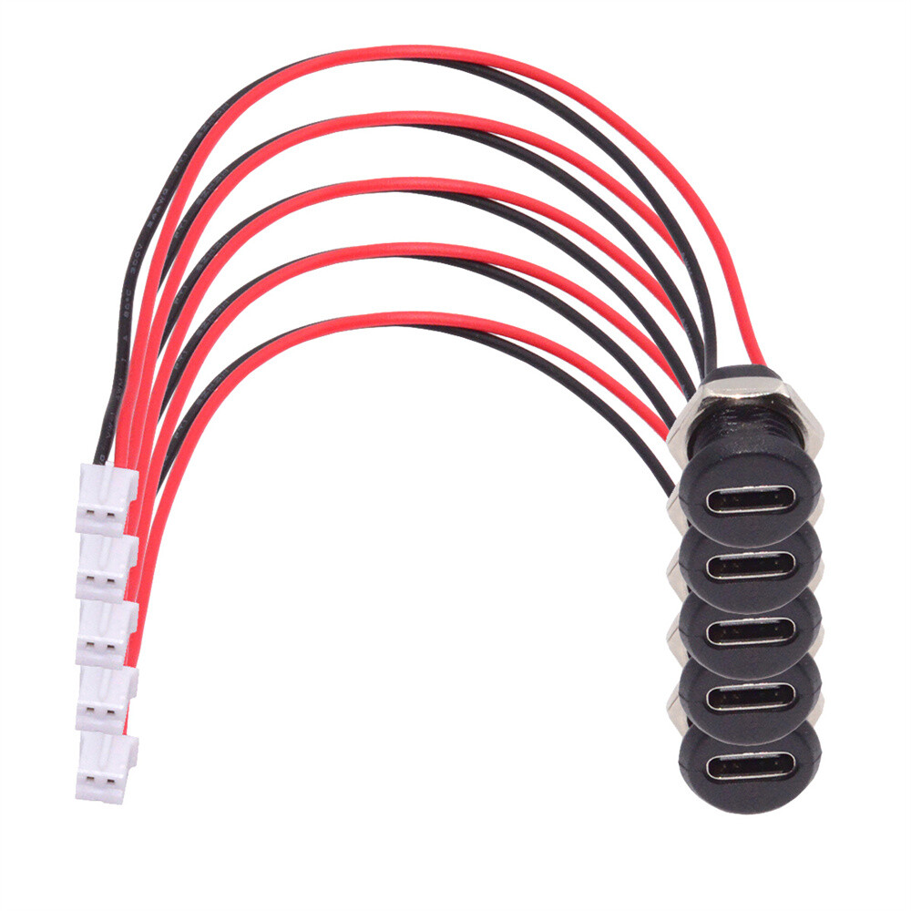 CY 5pcs/set DIY OEM Type C Female Socket to 2Pin Header Cable Pitch=2.0mm Mount