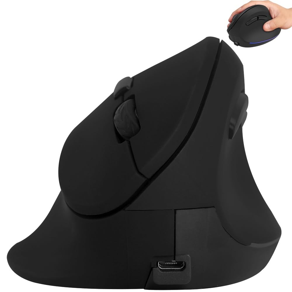 Wireless Mouse Ergonomic Vertical Mouse for Large Hands Rechargeable Big Quie...