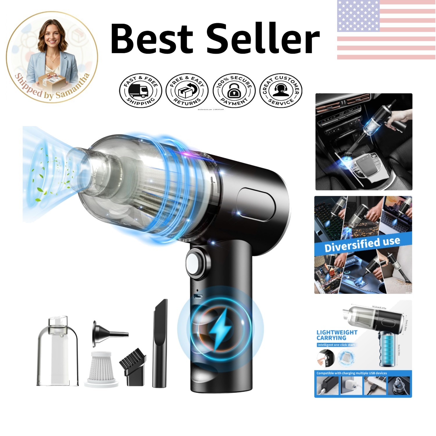 Versatile 3-in-1 Electric Air Duster - Ideal for Deep Cleaning Keyboards & More