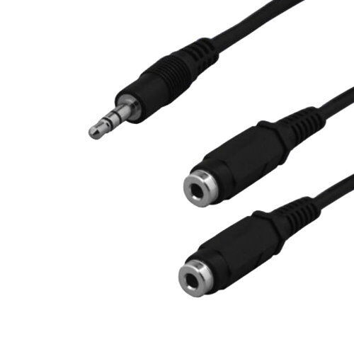6 Feet 3.5mm Male to 2x Female Audio AUX Y Splitter Extension Cable MP3 Car 6FT