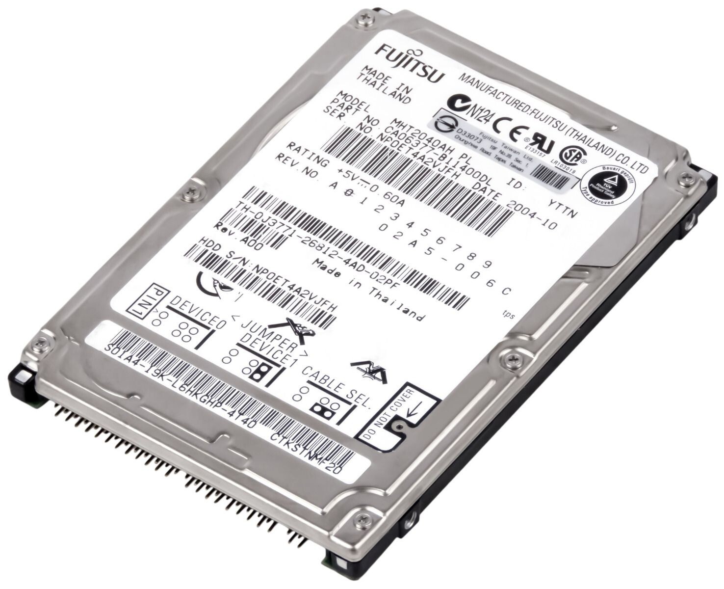 HARD DRIVE FUJITSU MHT2040AH 40GB 5.4K 4MB ATA 2.5''